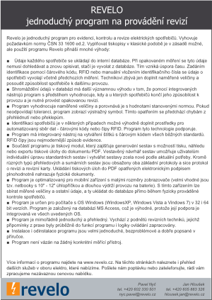 Jednoduchý program pro evidenci, kontrolu a revize elektrických spotřebičů dle normy ČSN 33 1600 ed. 2